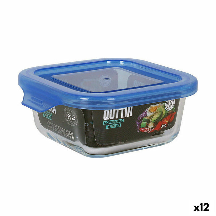 Lunchbox Quttin   Blauw 12 x 12 x 5,3 cm (12 Stuks)