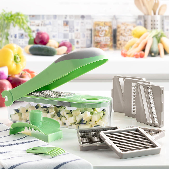 7-in-1 groentesnijder, rasp en mandoline met recepten en accessoires Choppie Expert InnovaGoods