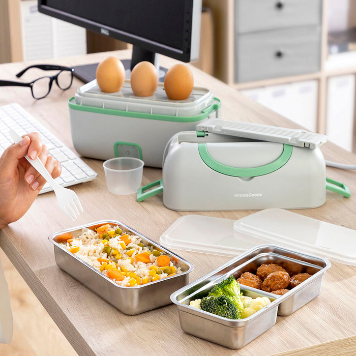 3-in-1 elektrische steamer lunchtrommel met recepten Beneam InnovaGoods